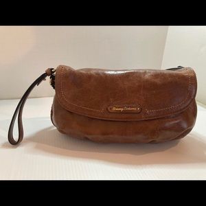 Tommy Bahama Brown Leather Shoulder Bag Clutch